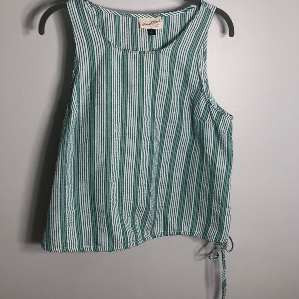 Green and White Striped Tank